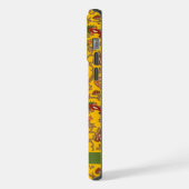 カスタマイズ可能な明るい黄色の赤い緑のペイズリー iPhoneケース (左側面)