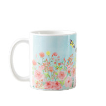 カスタマイズ可能な春のバラの蝶水彩画