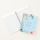 カスタマイズ可能な春パステルブルーフローラスパイラル ノートブック (内部)