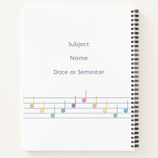 カスタマイズ可能な春メロディ(Fusion) ノートブック (裏面)