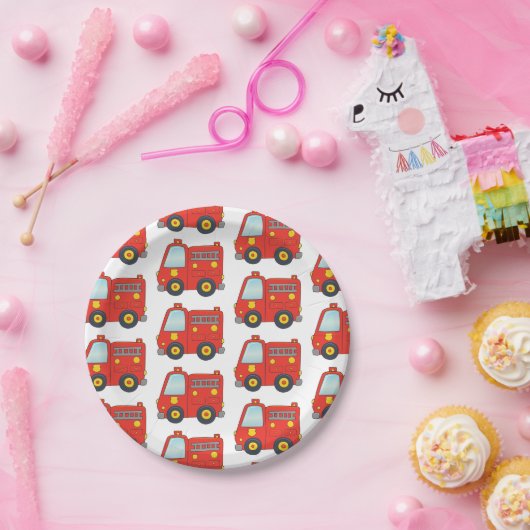 カスタマイズ可能な普通消防車 ペーパープレート (パーティー)