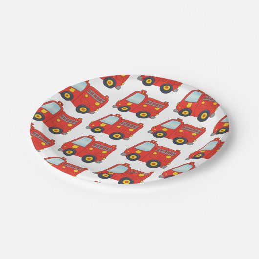 カスタマイズ可能な普通消防車 ペーパープレート (アングル)