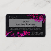 カスタマイズ可能な暗い赤紫色さくらんぼBlossomギフトカード 名刺 (裏面)
