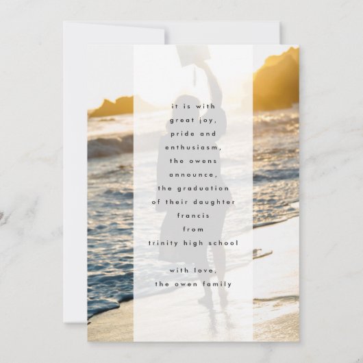 カスタマイズ可能な暗はっきりした色GRADフォトクラス 案内状 (裏面)