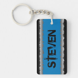 カスタマイズ可能な暗藍色の灰色によって寸断されるkeychain キーホルダー