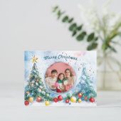 🎄カスタマイズ可能な曇り喜び シーズンポストカード (スタンド正面)