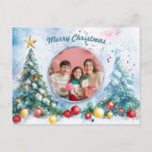 🎄カスタマイズ可能な曇り喜び シーズンポストカード (正面)