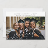 カスタマイズ可能な書道写真大学卒業 案内状 (正面)