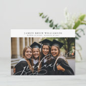 カスタマイズ可能な書道写真大学卒業 案内状 (スタンド正面)