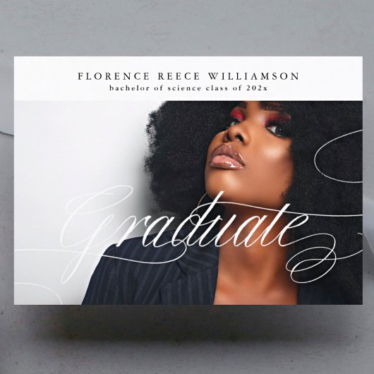 カスタマイズ可能な書道写真大学卒業 案内状