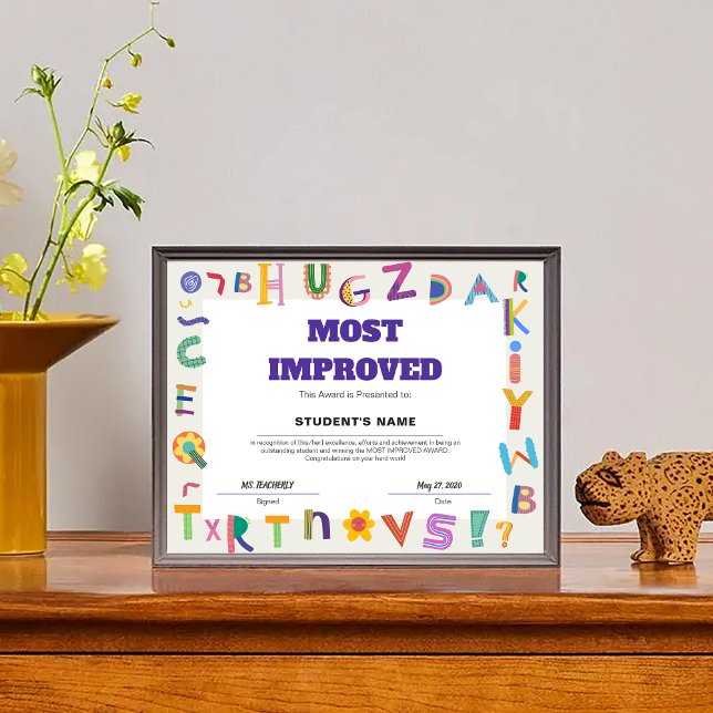 カスタマイズ可能な最も改善された実績クラス賞 (Customizable Most Improved Achievement Class Award)