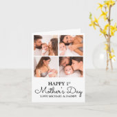 カスタマイズ可能な最初の母親の日の写真コラージュ カード (黄色い花)