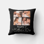 カスタマイズ可能な最初の母親の日の写真コラージュ クッション (裏面)
