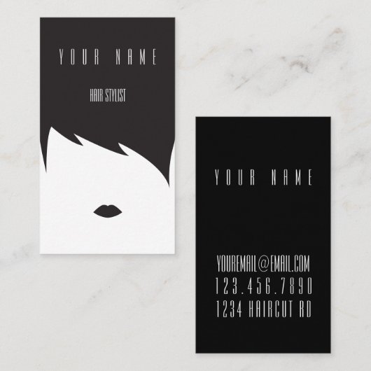 カスタマイズ可能な最小主義の美容師の名刺 名刺 (正面/裏面)