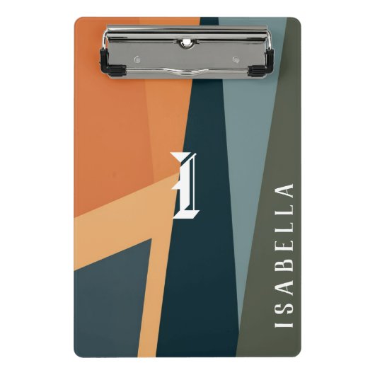 カスタマイズ可能な最小限の幾何学的抽象芸術 ミニクリップボード (正面)