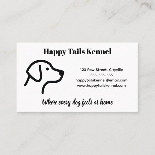 カスタマイズ可能な最小限のKennel名刺 名刺 (正面)