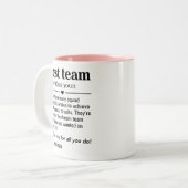 カスタマイズ可能な最高のチームの定義 ツートーンマグカップ (正面左)
