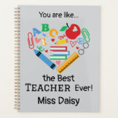 カスタマイズ可能な最高の先生 プランナー手帳 (正面)