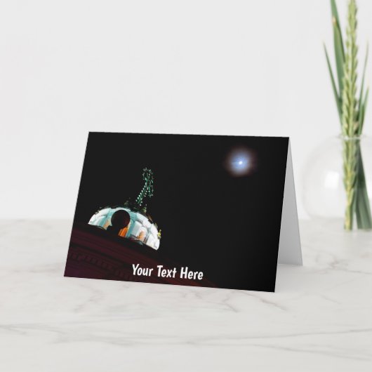 カスタマイズ可能な月とクロス、キト、エクアドル カード (正面)