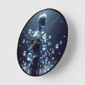 カスタマイズ可能な未来的な分子エネルギーデザイン ラウンド壁時計 (傾斜)
