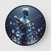 カスタマイズ可能な未来的な分子エネルギーデザイン ラウンド壁時計 (正面)