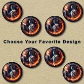 カスタマイズ可能な未来的デジタル六角オーラ ラウンド壁時計