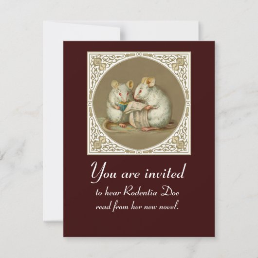 カスタマイズ可能な本の読むこと 招待状 (正面)