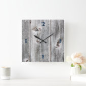 カスタマイズ可能な板材紙 スクエア壁時計 (ホーム)
