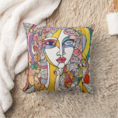 カスタマイズ可能な枕:ピカソインスパイア抽象芸術 クッション (ブランケット)
