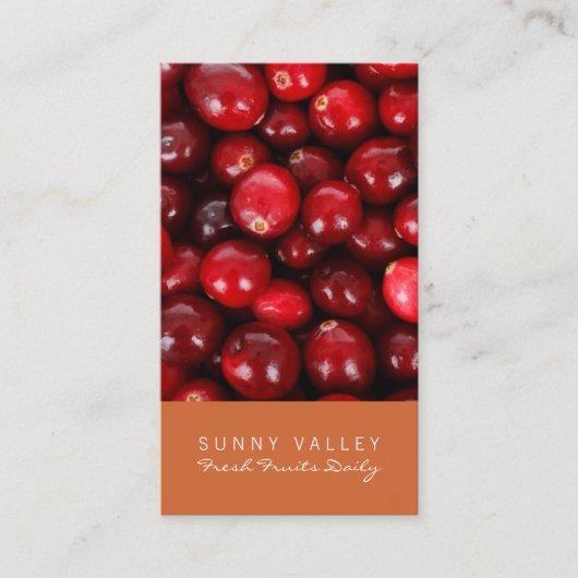 カスタマイズ可能な果物クローズアップ小売卸売 名刺 (正面)