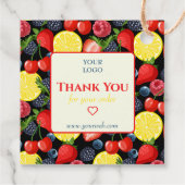 カスタマイズ可能な柑橘系ビジネスサンキューラベル フェイバータグ (裏面)
