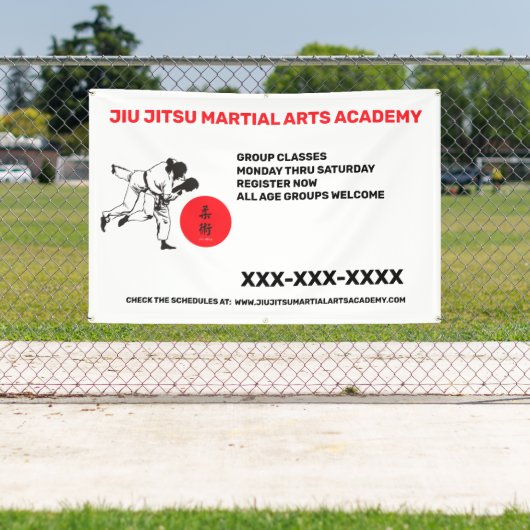 カスタマイズ可能な柔術武道学校ビジネス 横断幕 (インサイチュ)
