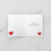 カスタマイズ可能な柴犬犬と赤いハート シーズンカード (内部)