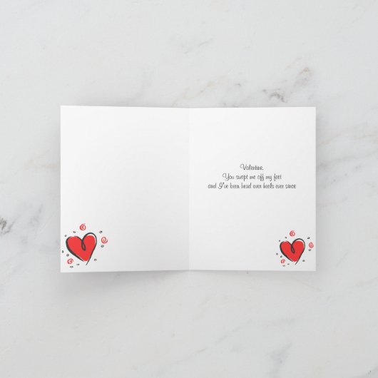 カスタマイズ可能な柴犬犬と赤いハート シーズンカード (内部)