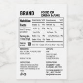 カスタマイズ可能な栄養ファクト成分食品ラベル ワインラベル (シングルラベル)