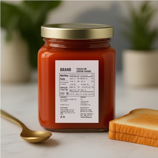 カスタマイズ可能な栄養ファクト成分食品ラベル ワインラベル