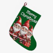 カスタマイズ可能な格言クリスマスストッキング ラージクリスマスストッキング (正面 (吊り時))