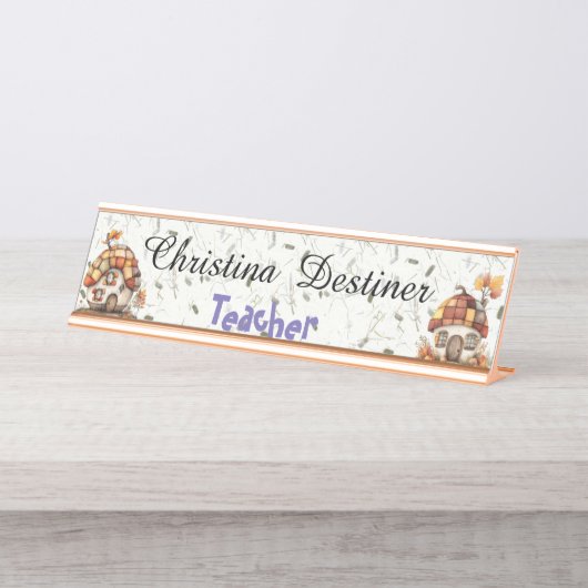 カスタマイズ可能な格言ホームデスク名プレート デスクネームプレート (正面)