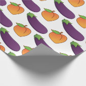 カスタマイズ可能な桃とナス ラッピングペーパー (角)