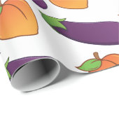 カスタマイズ可能な桃とナス ラッピングペーパー (ロールコーナー)