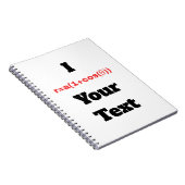 カスタマイズ可能な極方程式(Iハート) ノートブック (右側)