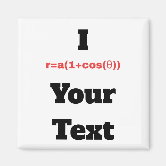 カスタマイズ可能な極方程式(Iハート) マグネット (正面)