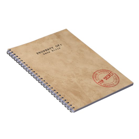 カスタマイズ可能な極秘のノート-あなたの名前を加えて下さい ノートブック (右側)