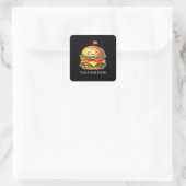 カスタマイズ可能な楽しそうな焼きハンバーガー スクエアシール (バッグ)