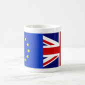 カスタマイズ可能な欧州旗とイギリス国旗 コーヒーマグカップ (中央)