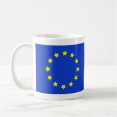 カスタマイズ可能な欧州旗とイギリス国旗 コーヒーマグカップ (左)