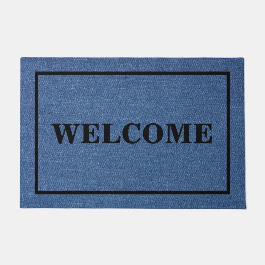 カスタマイズ可能な歓迎オリジナル織物ブルージーンズ ドアマット (正面)