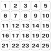 カスタマイズ可能な正方形の数値ステッカー黒の白 シール (正面)