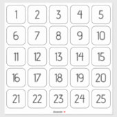 カスタマイズ可能な正方形の数値ステッカー黒の白 シール (シート)