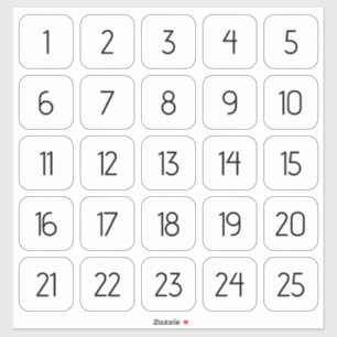 カスタマイズ可能な正方形の数値ステッカー黒の白 シール